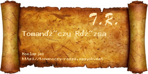 Tomanóczy Rózsa névjegykártya