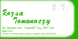 rozsa tomanoczy business card